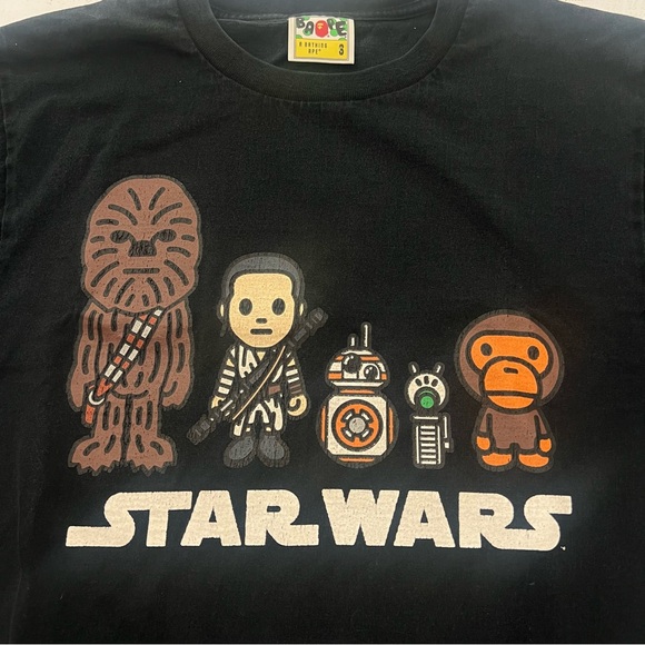 A Bathing Ape x Star Wars Republic Tee - Black Sz Small - Picture 2 of 9